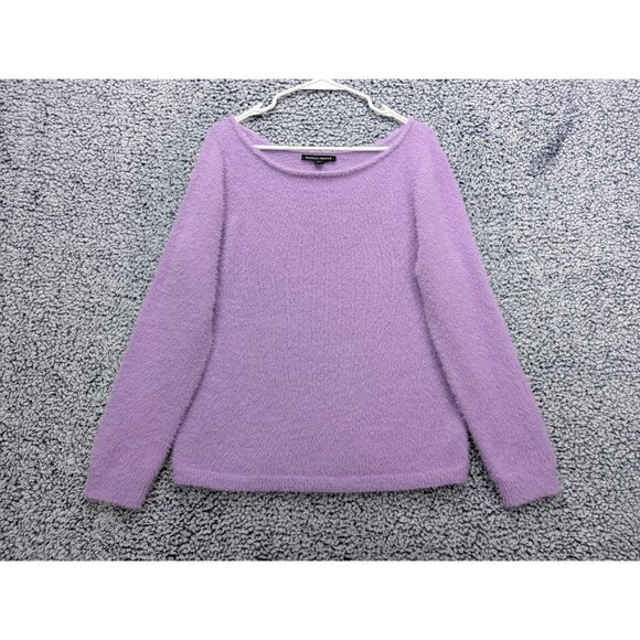 Boston Proper Plush Slouchy Sweater Size M Eyelash Pullover Boho Lilac Purple - Picture 2 of 12